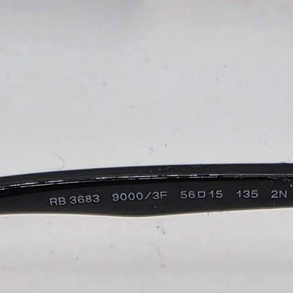 Ray-Ban RB3683 Sunglasses in Black On Gold and Blue - Picture 8 of 10